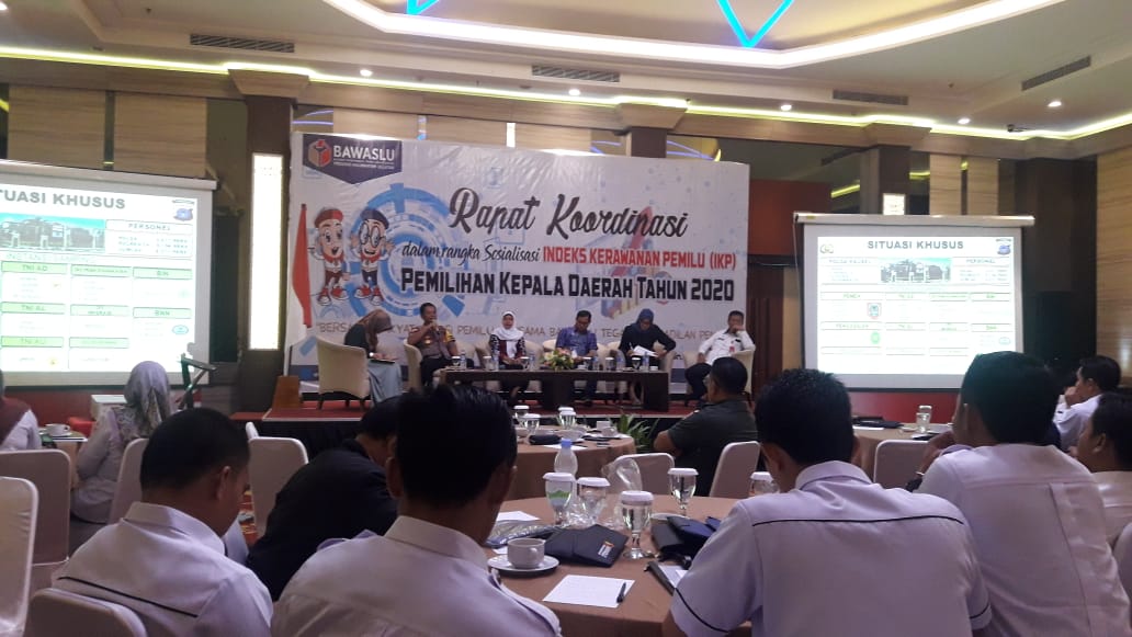 Rapat Koordinasi dalam rangka Sosialisasi Indeks Kerawanan Pemilu (IKP) Pemilihan Kepala Daerah Tahun 2020--