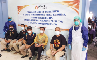 Bawaslu Kota Banjarmasin lakukan Swab Antigen, Persiapan PSU Pilgub Kalsel.