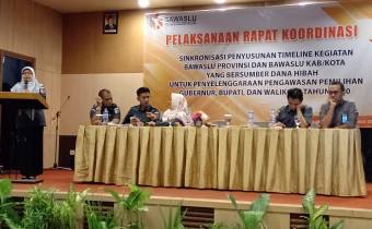 * Hindari Tumpang Tindih Kegiatan * Bawaslu Sinkronisasikan Timeline Kegiatan Pengawasan Pilkada 2020