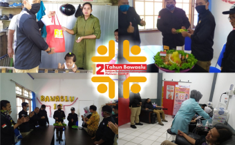 Peringati HUT Bawaslu ke-12, Syukuran, Gelar Aksi Donor Darah dan berbagi sembako